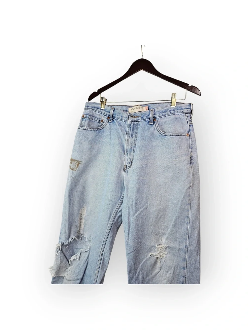 LEVI'S 550 Relaxed Fit Distressed Light Wash Jeans 36x34